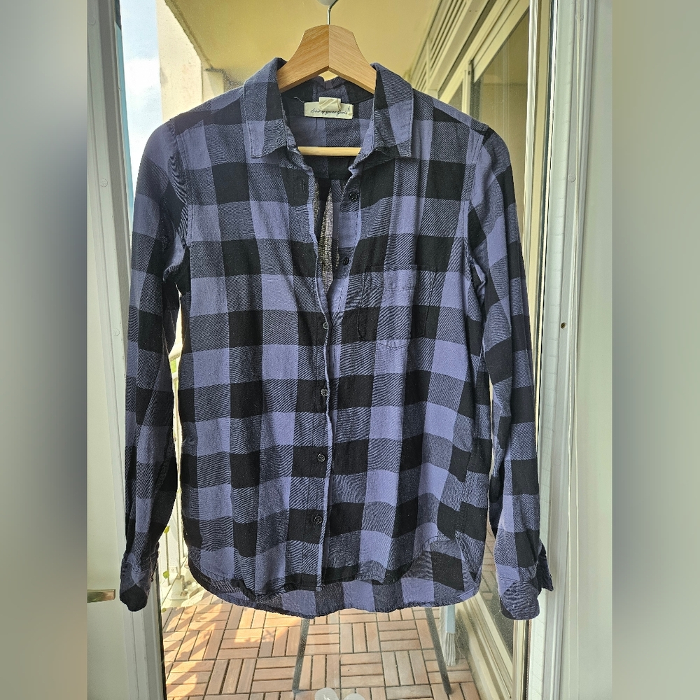 H&M | Black and Blue Plaid Button Down Shirt